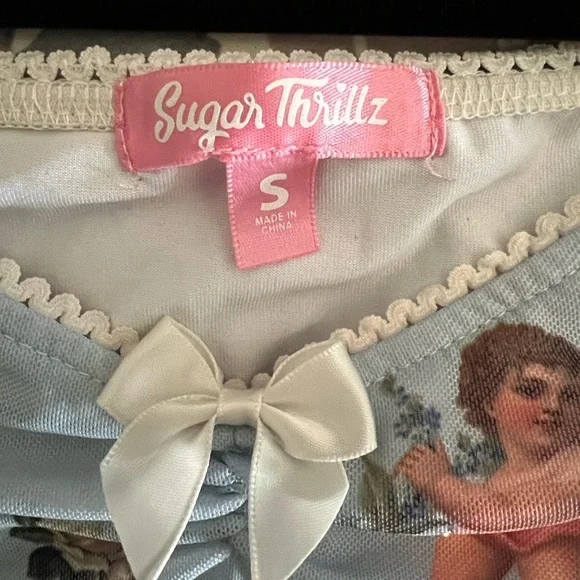 Sugar Thrillz Heavenly Angel Blue Crop Top - Picture 3 of 10